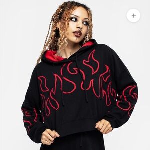 DISTURBIA Blaze Crop Knit Hoody